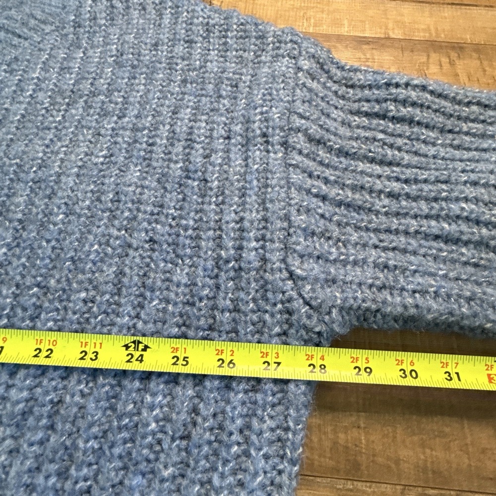 Ava & Viv blue chunky knit v-neck button sweater sz 4X Fisherman Cottage - Picture 3 of 9